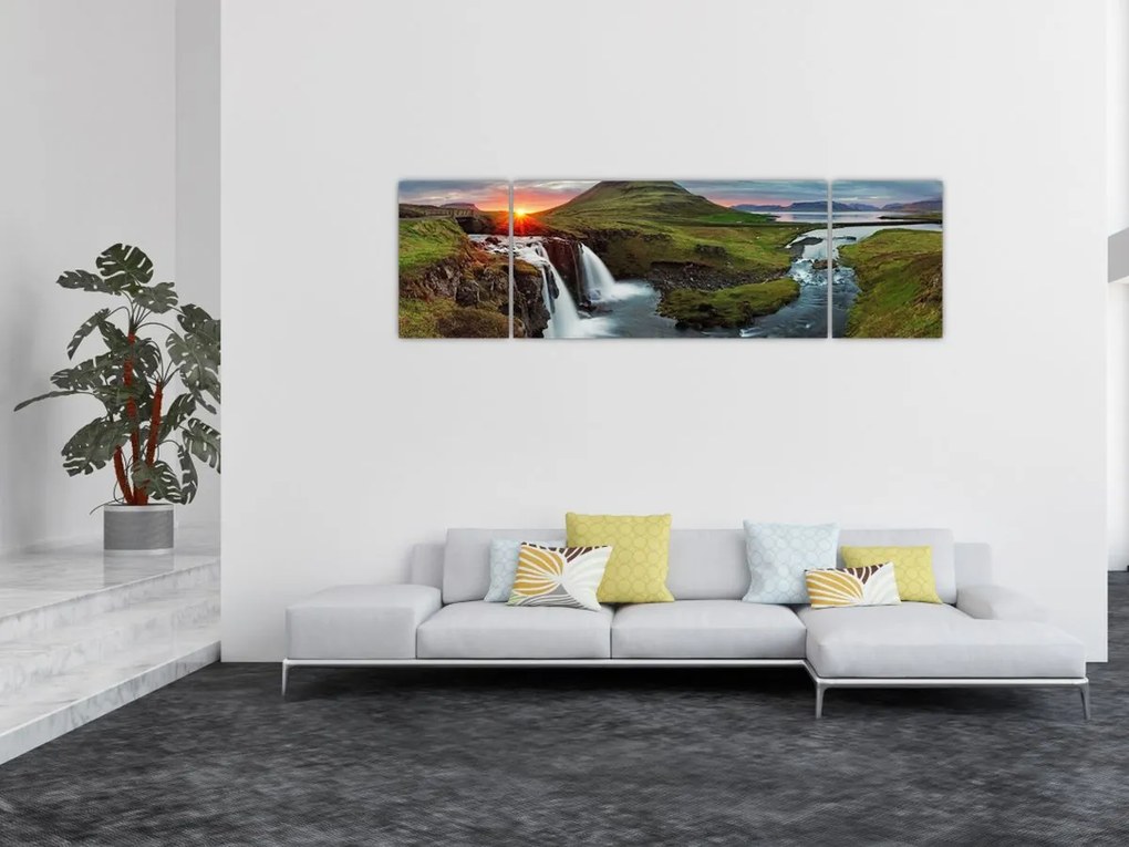 Obraz - Kirkjufell o zachodzie słońca (170x50 cm)