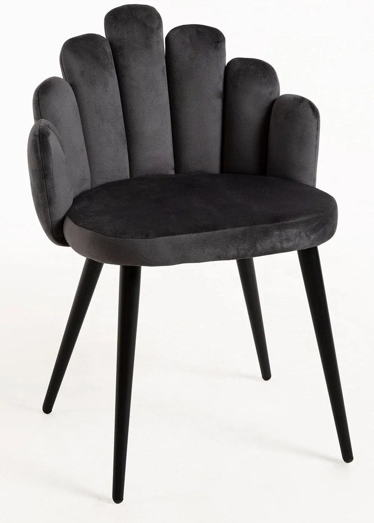 Rcznie aksamitne krzeso z czarnymi nogami