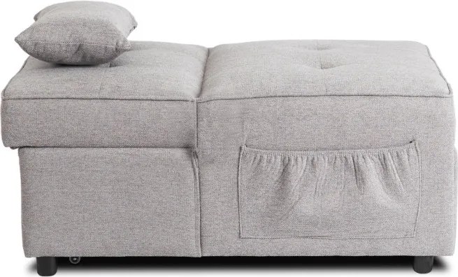 Fotel Wypoczynkowy Rozkładany IBERIS 80 cm Szary Tapicerowany Nowoczesny