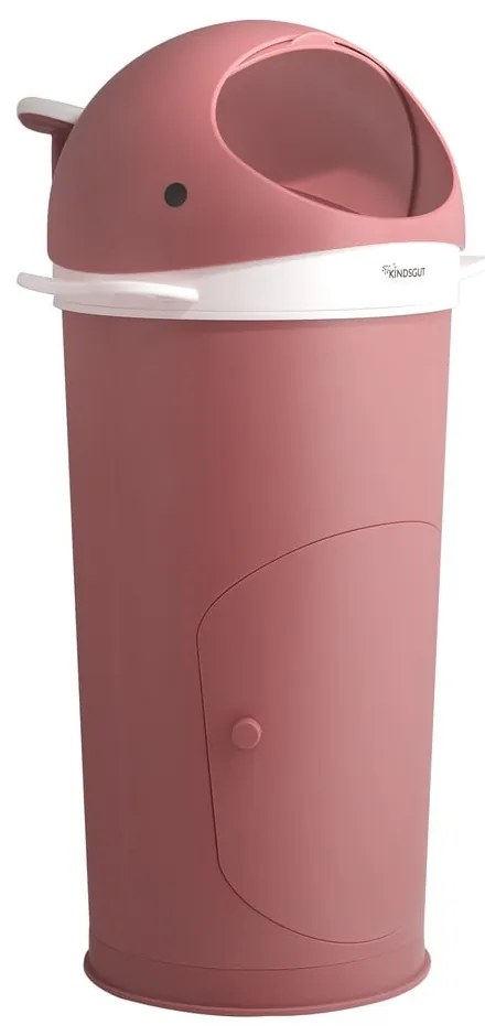 Ciemnoróżowy plastikowy kosz na pieluchy 25 l Whale – Kindsgut