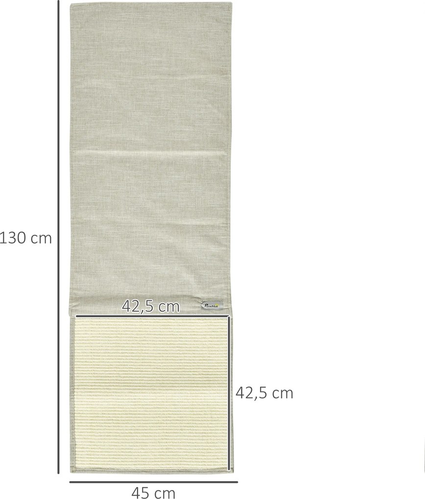 PawHut Drapak Ochronny dla Kotów Sizal Beżowy Szary 130x45x03cm | Aosom PL