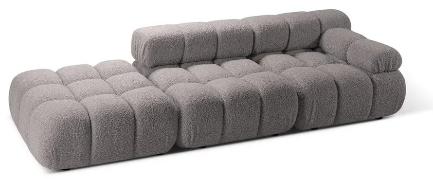 Jasnoszara sofa modułowa z materiału bouclé 288 cm Bellis – Micadoni