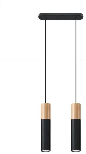 Czarna podwójna lampa wisząca nad stół - 6X EX545 S0-E74