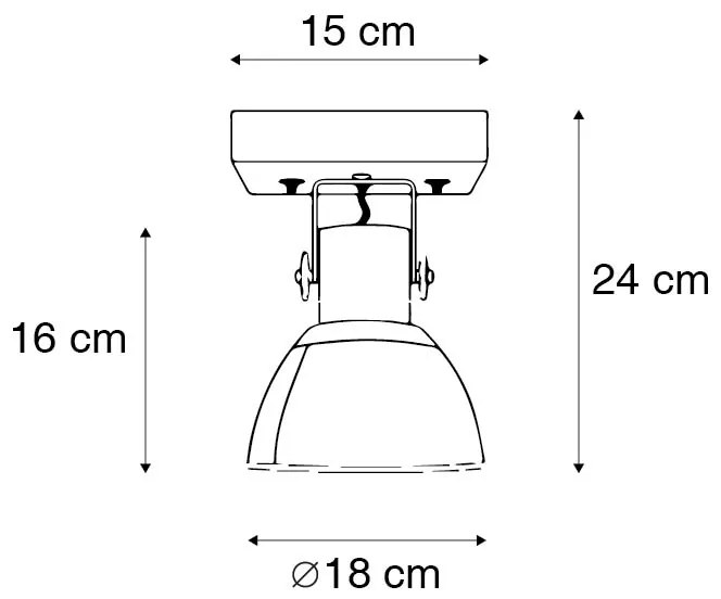 Industrialny reflektor sufitowy brązowy z drewnem 18 cm - MangoesPrzemysłowy Oswietlenie wewnetrzne