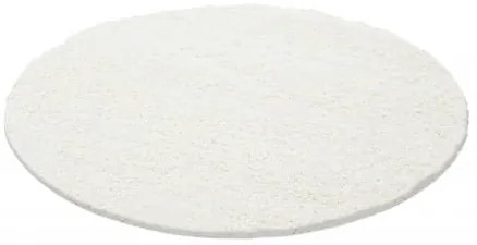 Dywan shaggy jednokolorowy krem koło 80 cm x 80 cm