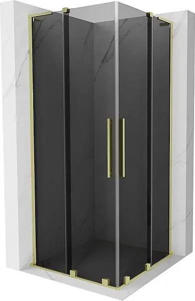Mexen Velar L Duo kabina prysznicowa rozsuwana 100 x 100 cm, grafit, złota szczotkowana - 871-100-100-02-43-55