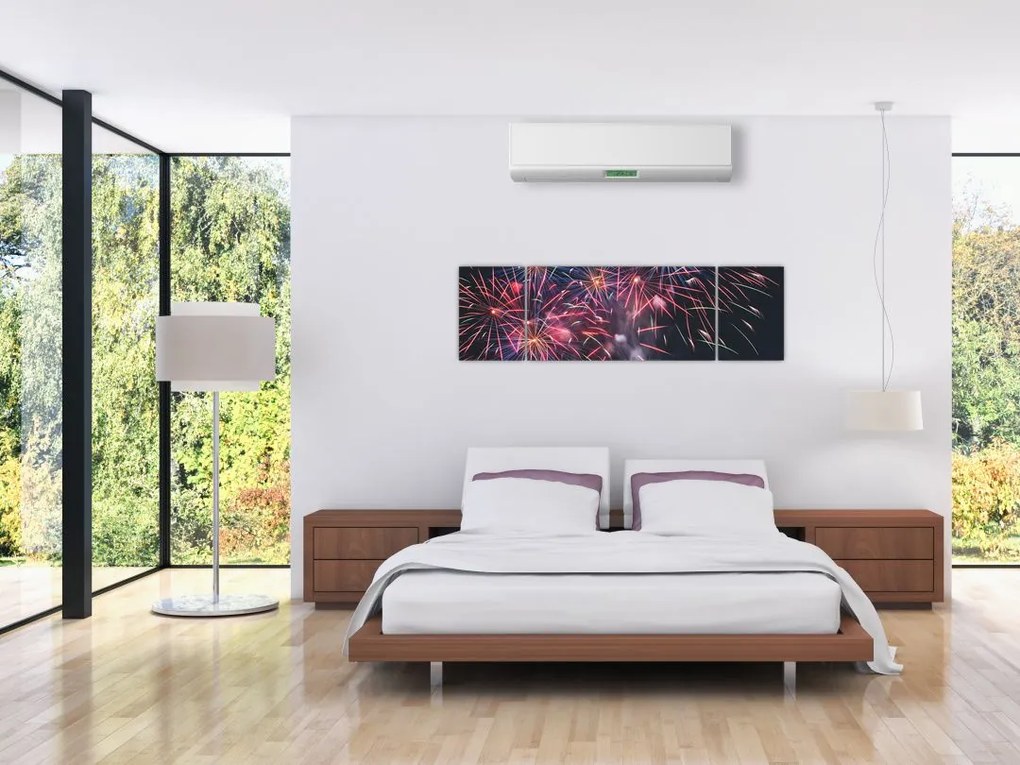 Obraz fajerwerków (170x50 cm)