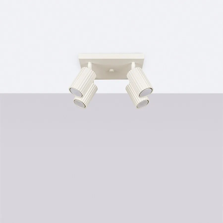 Lampa sufitowa minimalistyczny Gloow, aluminium - 4 źródło światła 4000K - L.25 x H.16.5 cm - beżowy