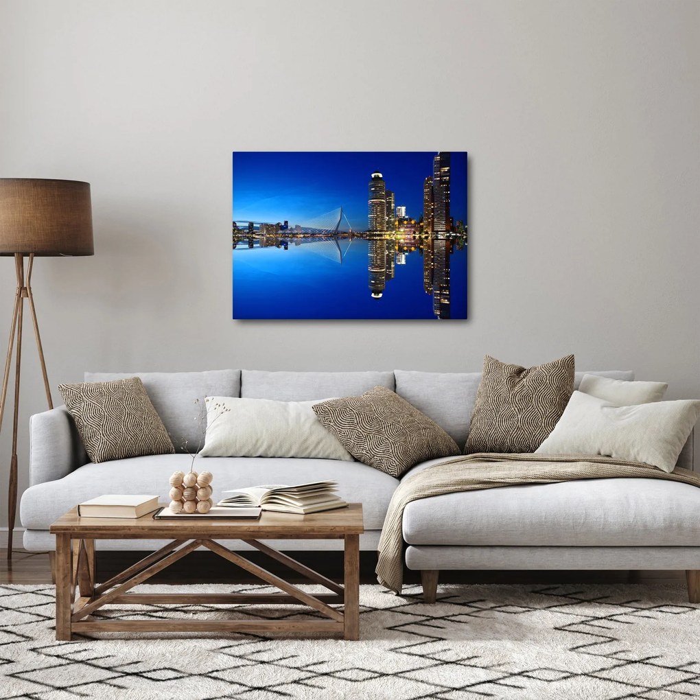 Zdjęcie - Rotterdam nocą (70x50 cm)