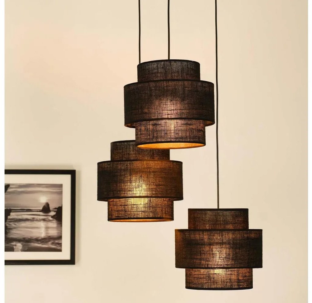 Brilagi - Lampa wisząca SPACE YUTE 3xE27/15W/230V czarna