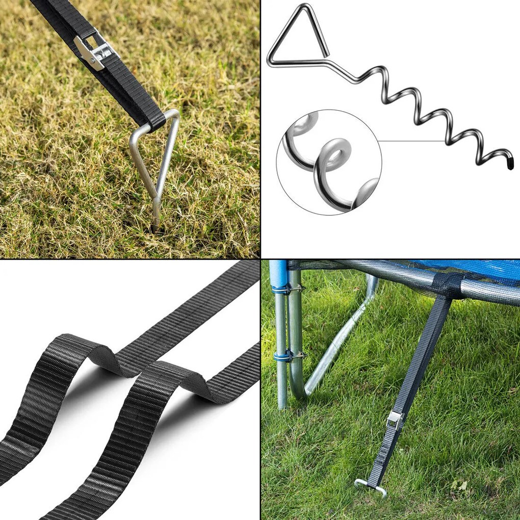 Zestaw kotew do ziemi, 4 sztuk, 42,5x8,5cm, srebrna Monzana