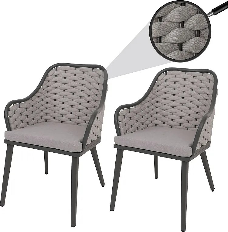 Krzesło ogrodowe MCW-O16 (zestaw 2 sztuk),  jasnoszary Poduszka jasnoszary