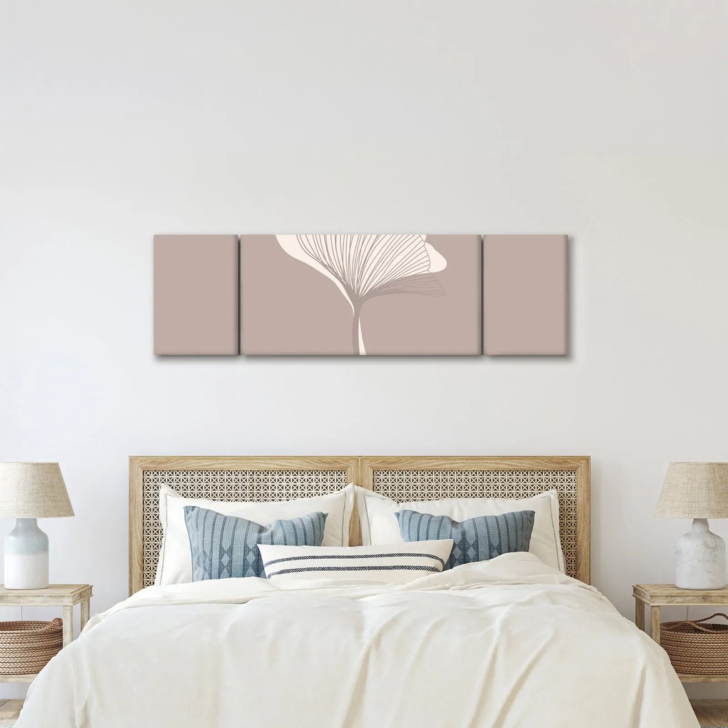 Obraz - Beżowe liście N⁰3 (170x50 cm)