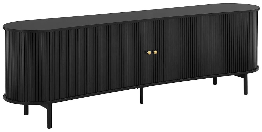 Szafka RTV z 2 przesuwnych drzwiczek z MDF - Czarny - SEVATO
