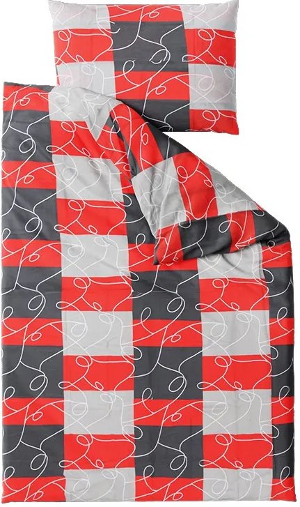 PrzytulneMieszkanie.pl PrzytulneMieszkanie.pl Bawełniana pościel SQUARES BLEND czerwona Rozmiar pościeli: 70 x 90 cm | 140 x 200 cm