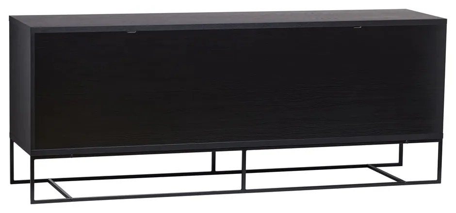 Czarna niska komoda w dekorze dębu 188x75 cm Ende – Woodman