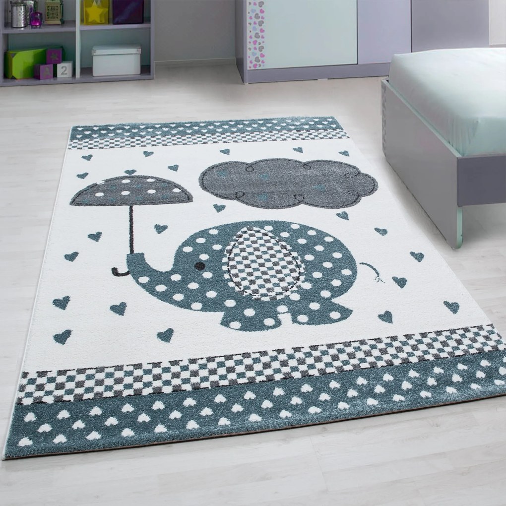 Dywan dziecięcy Słonik niebieski  200 cm x 290 cm