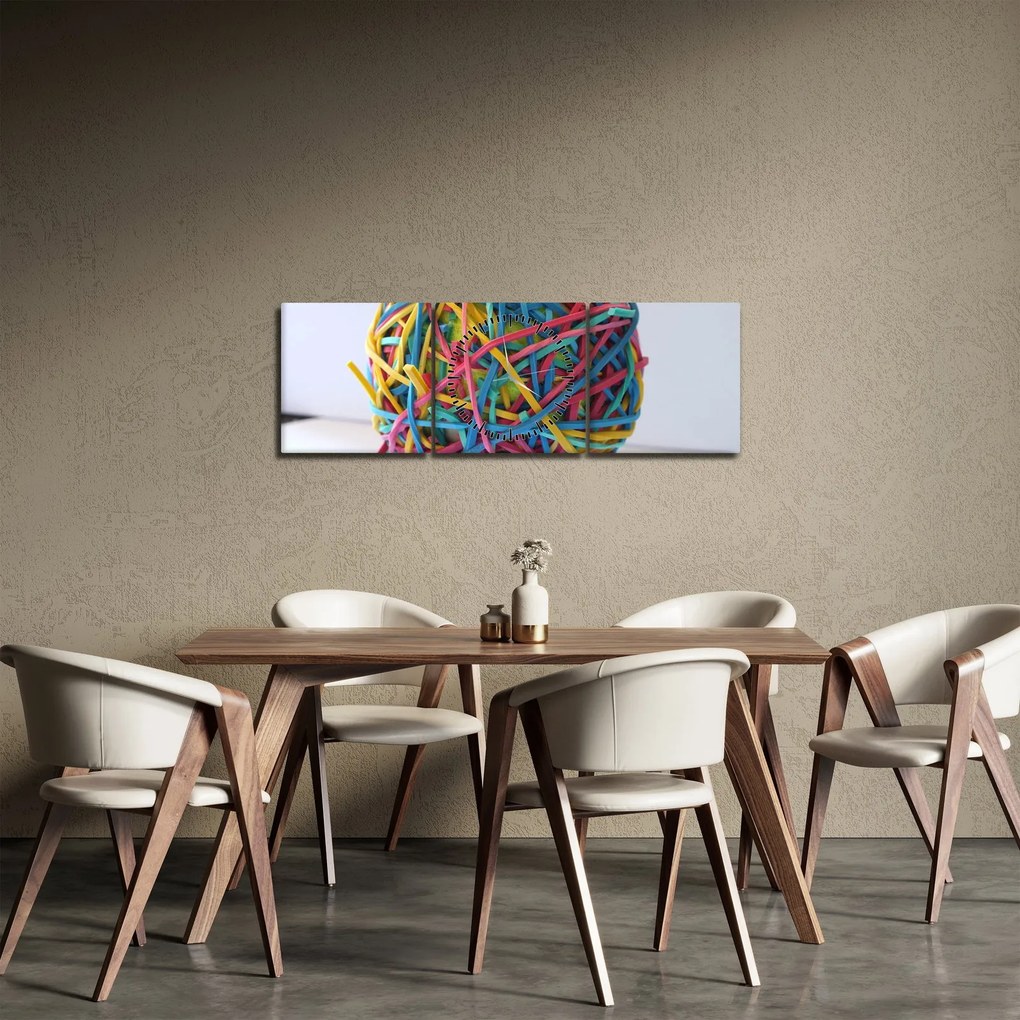 Obraz gumek (z zegarem) (90x30 cm)