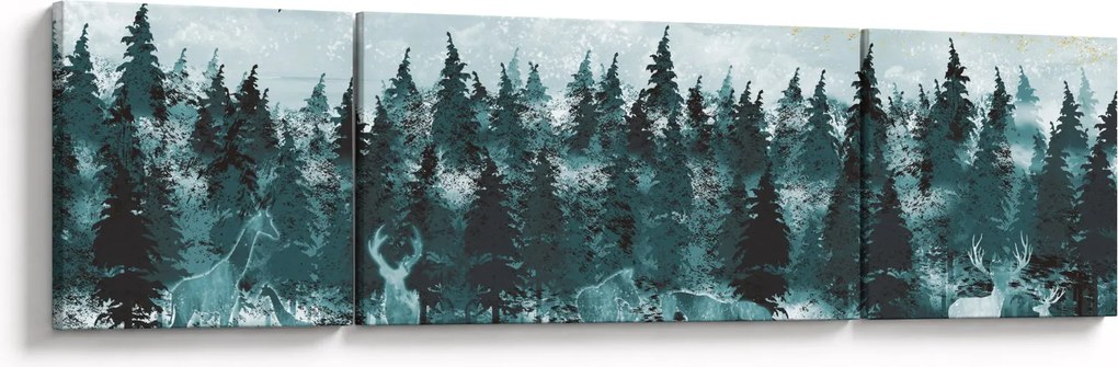 Obraz - Zwierzęta w lesie (170x50 cm)