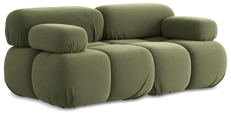Jasnozielona aksamitna sofa modułowa 190 cm Lokua – Makamii