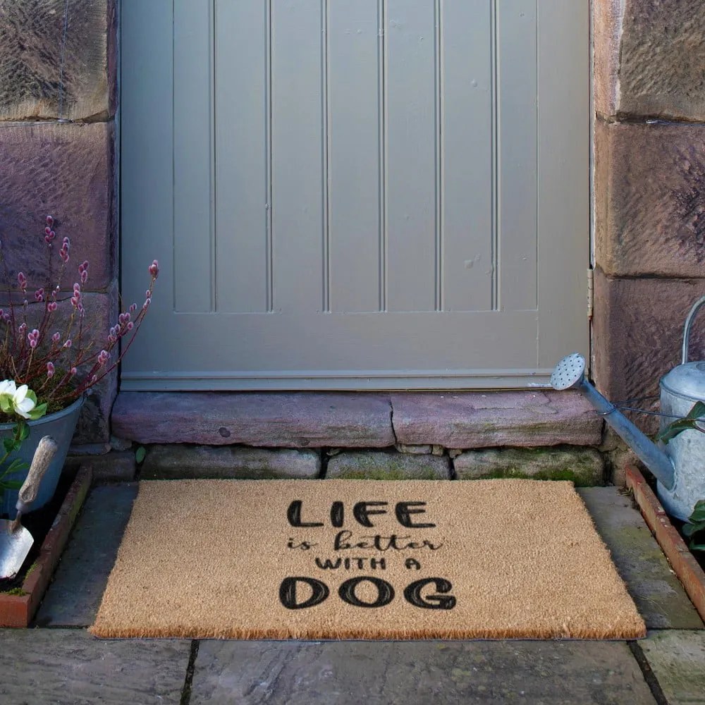 Wycieraczka z włókna kokosowego 40x60 cm Life Is Better With a Dog – Artsy Doormats