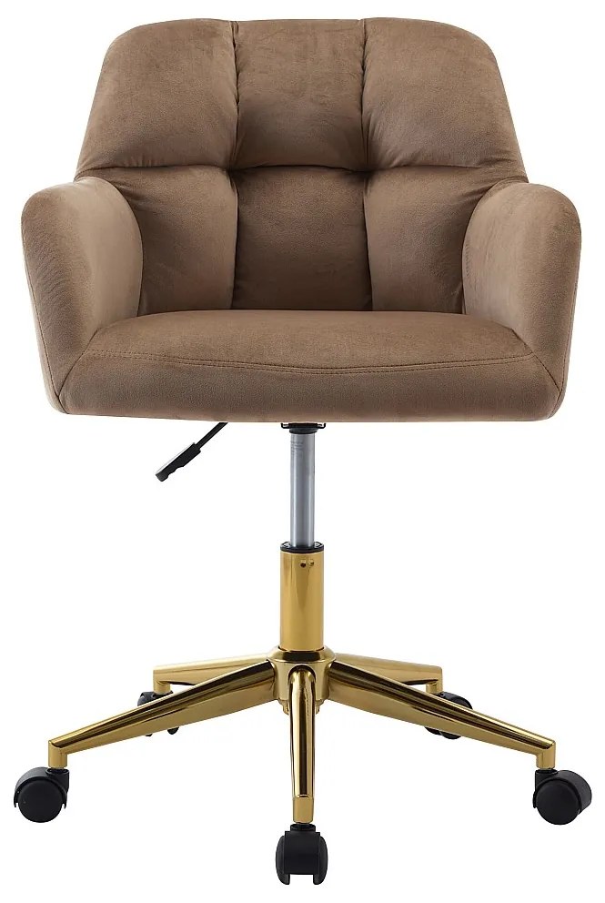 Krzesło biurowe - Welur - Beżowy i złoty - Regulowana wysokość - PEGA Pascala Morabito