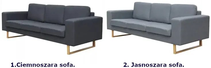 Jasnoszara 3-osobowa sofa - Drofas
