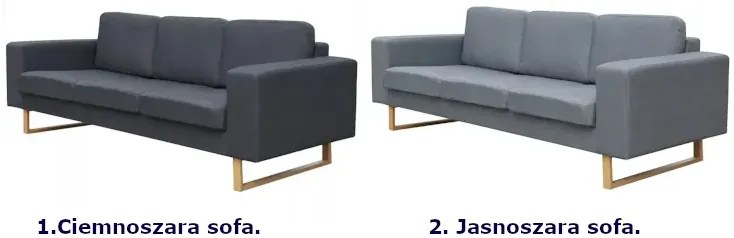 Jasnoszara 3-osobowa sofa Fina