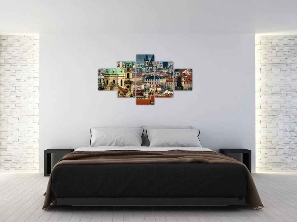 Obraz - Panorama Pragi (125x70 cm)