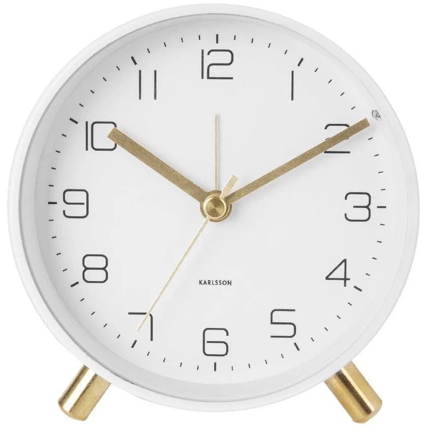 Biały budzik Karlsson Lofty, ø 11 cm