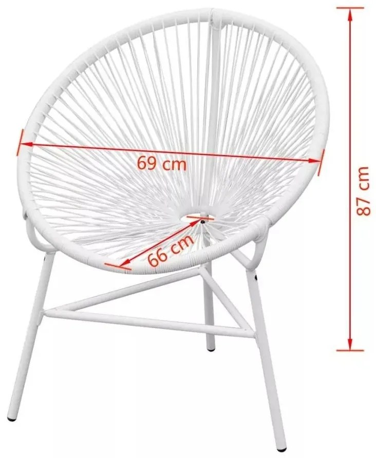 Białe krzesło ogrodowe acapulco M6-T23