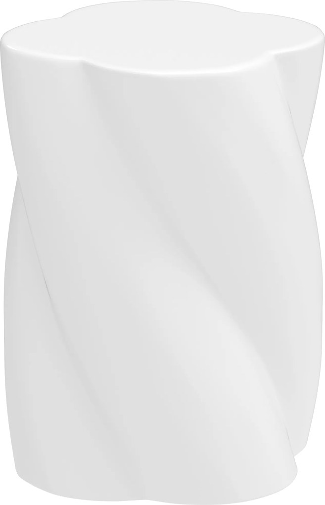 Outsunny Ceramiczny Stołek w Kształcie Spirali, Obciążalność 120kg, Ø33 x 45 cm, Odporny na Warunki Atmosferyczne, Ogrodowy Hoker z Pokrywą, Kolor Biały