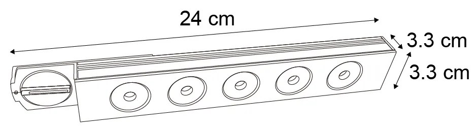 Modern Black Ceiling Lamp for 1-Phase Track System 5W 370 lm 3000K - Iconic Tsiri