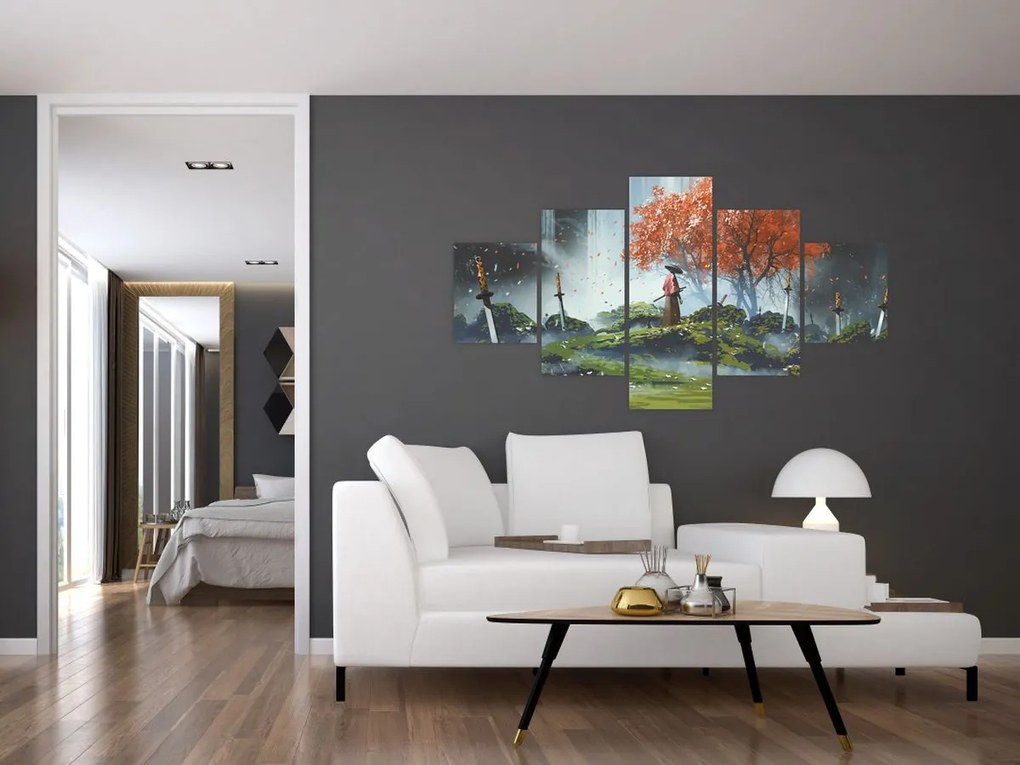 Obraz - Ilustracja przedstawiająca Ogród Mieczy (125x70 cm)