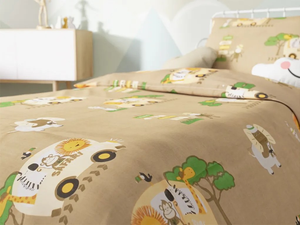 PrzytulneMieszkanie.pl PrzytulneMieszkanie.pl Pościel dziecięca SAFARI TOURS brązowa