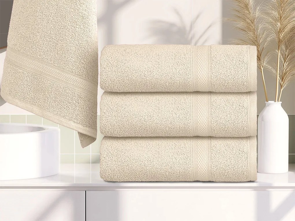 Ręcznik CLARYSSE ELEGANCE 60x110 cm kremowy, 100% bawełna