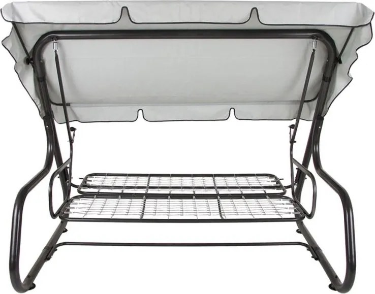 Huśtawka ogrodowa metalowa, 4-osobowa, rozkładana