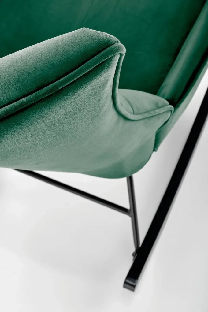 Fotel bujany BAZALTO VELVET zielony HALMAR