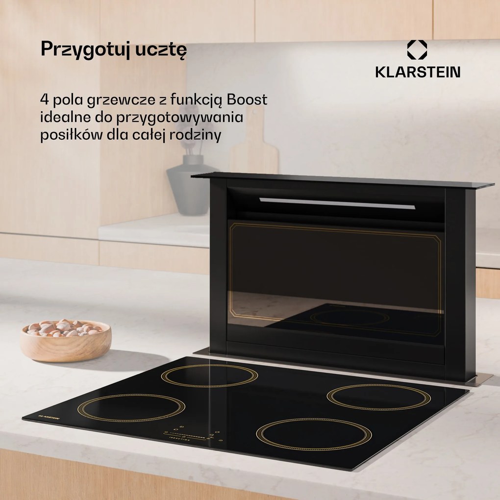 Klarstein Victoria 60cm Płyta Indukcyjna 4 Strefy Gotowania Czarny