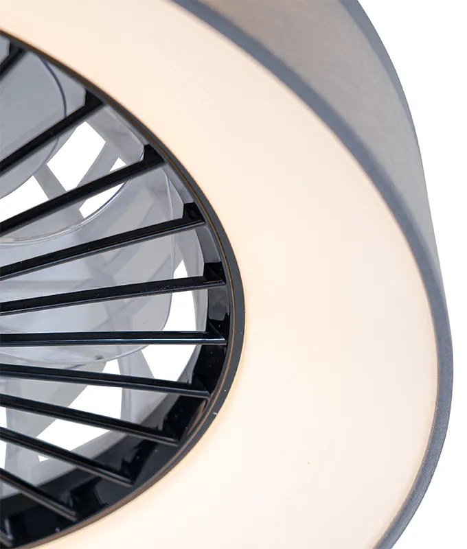 Szary Wentylator sufitowy z lampą z efektem gwiazdy 47 cm z LED ściemnialny z pilotem - Emily Nowoczesny Oswietlenie wewnetrzne