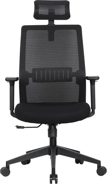 Fotel biurowy siatkowy Proton z zagłówkiem, zgodny z normą BHP