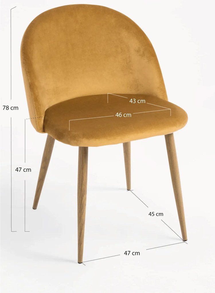 Zestaw 4 krzese aksamitnych Vint