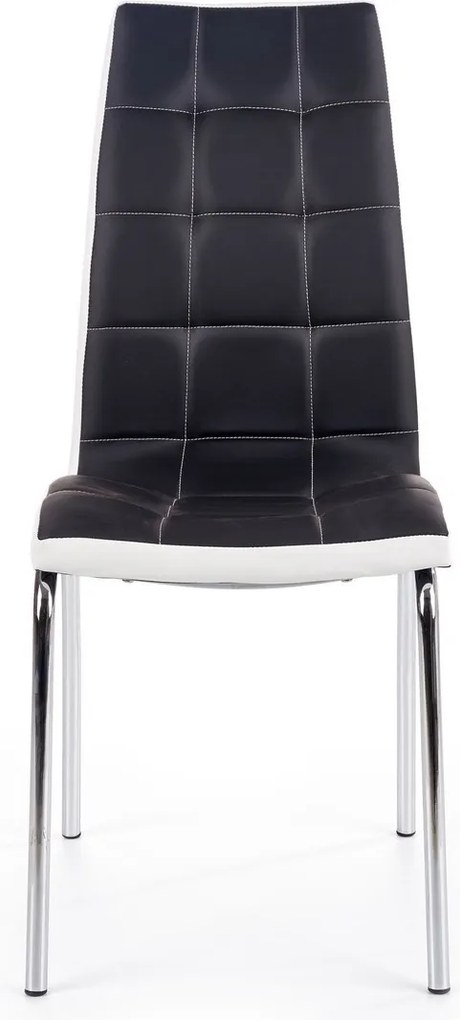 Dwukolorowe krzesło na chromowanych nogach K186