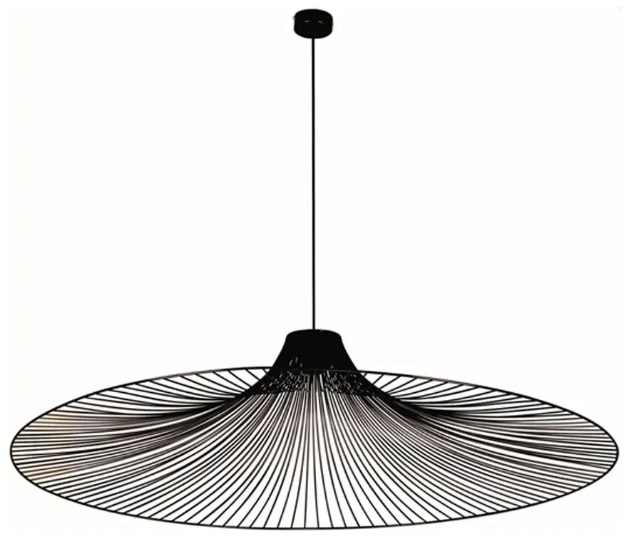 Lampa z szerokim kapeluszem nowoczesna czarna W1-P75