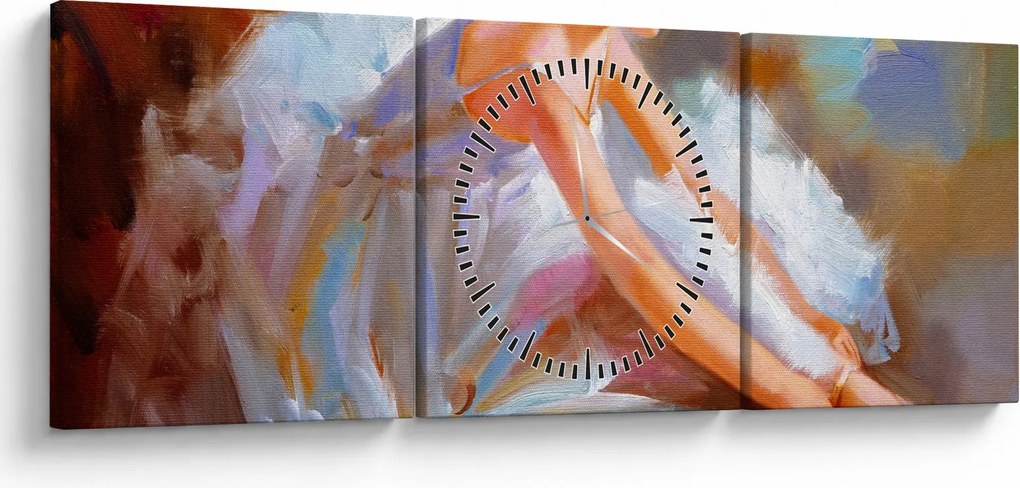 Obraz - Balerina (z zegarem) (90x30 cm)