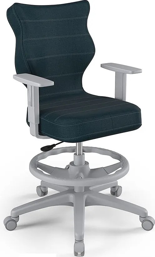 Obrotowe krzesło młodzieżowe Duo Grey rozmiar 6 (159-188 cm) z podnóżkiem