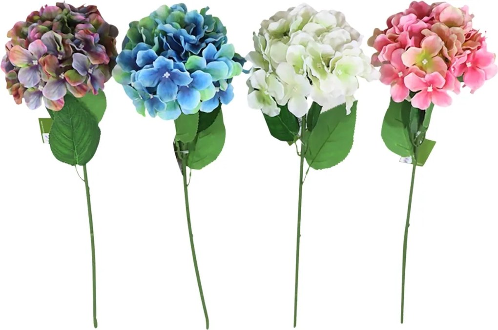 Sztuczny kwiat HORTENSJA 54 cm - różne kolory Kolor: Biały
