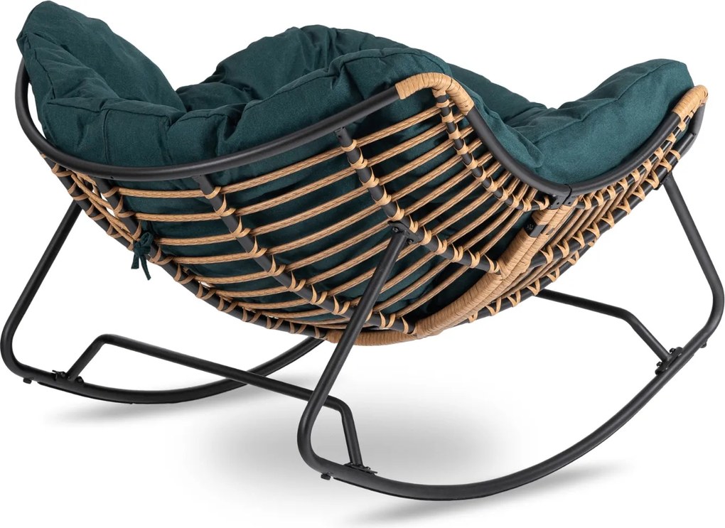 Bujany fotel ogrodowy z poduszką Elton, zielony