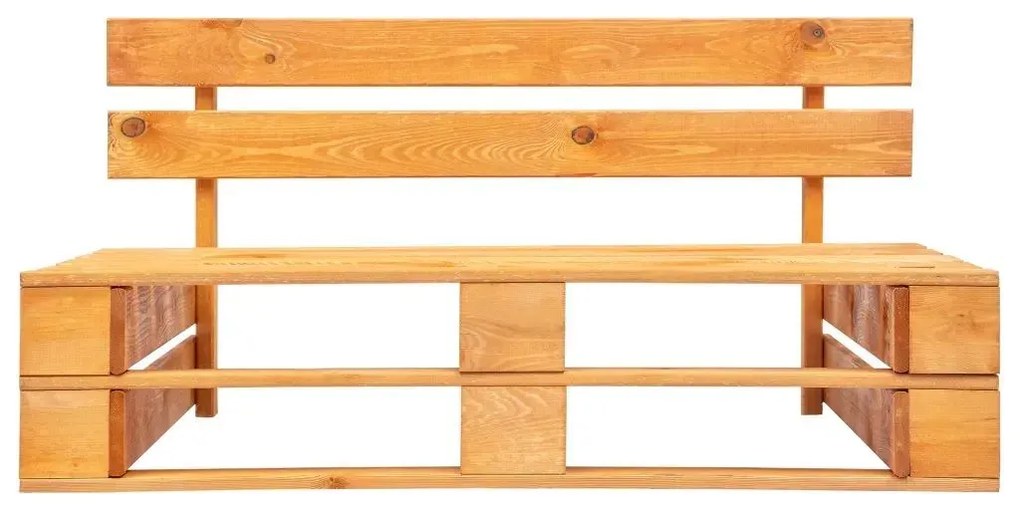 Brązowa ławka ogrodowa z palet - Olefix 2X