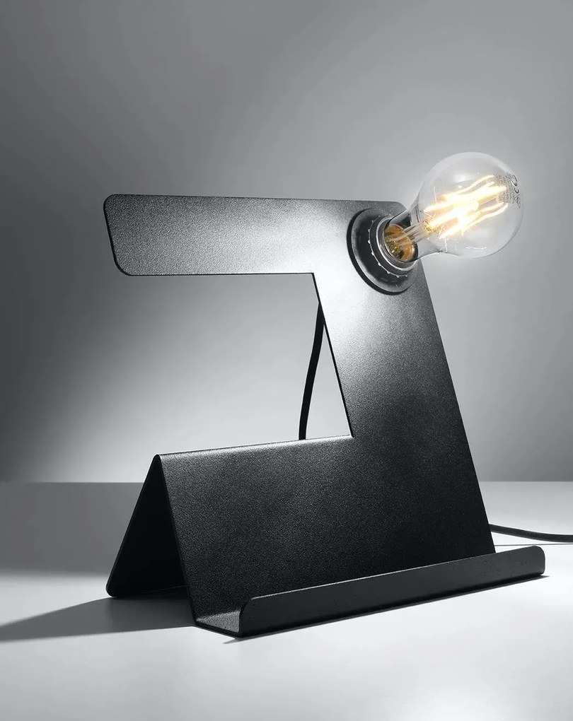 Lampa biurkowa INCLINE czarna ze stojakiem SOLLUX  LIGHTING